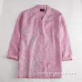 Women Top Blouses Middle Sleeve Linen Shirt